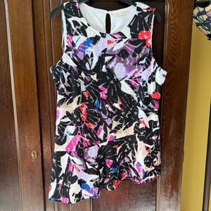 Dana Buchman Multicolor Floral Sleeveless Peplum Top